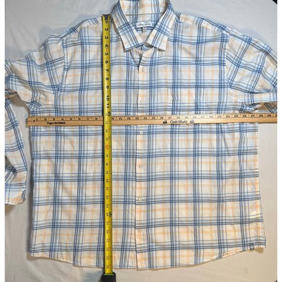 Peter Millar Light Blue Yellow Button Up Shirt Mens XXL‎ 100% Cotton - Picture 7 of 9